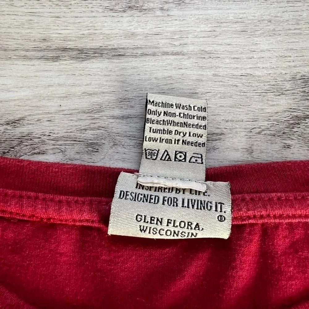 Vintage Red Cotton long sleeved t-shirt